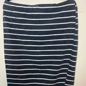 Fashion Nova Pencil Skirt Gray with White Stripes Size 1X